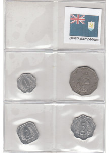 EAST CARIBBEAN STATES Set composto da 1 - 2 - 5 Cents - One Dollar